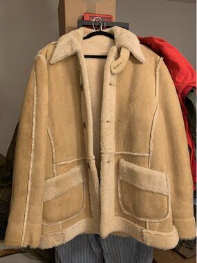 Vintage 70s Buckboard Shearling Rancher's Coat - Size 44